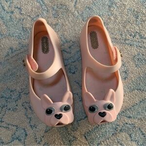 Mini Melissa Pink Dog Design Slippers